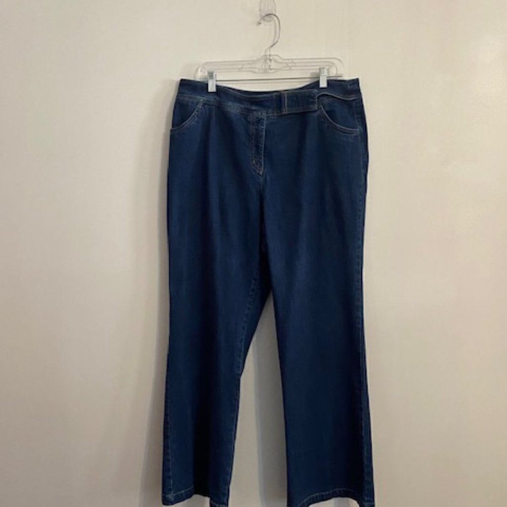 Westbound Flare stretch with adjustable waist strap jeans, size 16